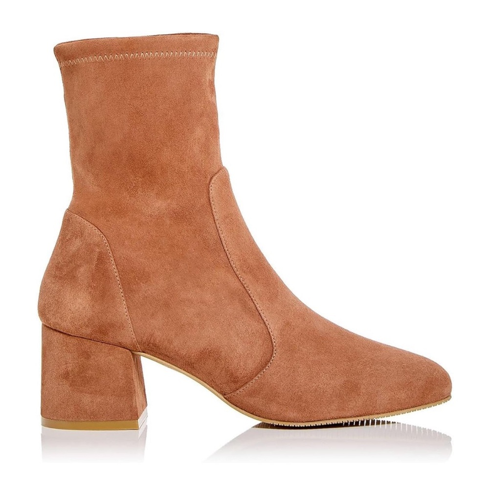 Stuart Weitzman | Sleek 60 Sock Booties in Capuccino Suede 7